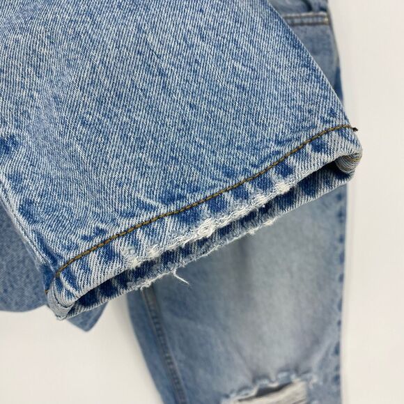 Revice 90’s High Waisted Distressed Button Fly Mom Jeans Light Wash Sz 29 - Picture 8 of 11